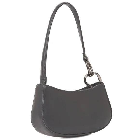 NWT No Boundaries Chunky Chain Link Faux Leather Shoulder Mini Bag Noir Black - Picture 4 of 4